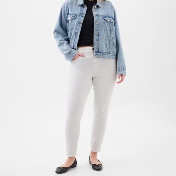 🍁 NWT Gap Denim Universal Jegging High Rise White Size 34 18R - Picture 1 of 8
